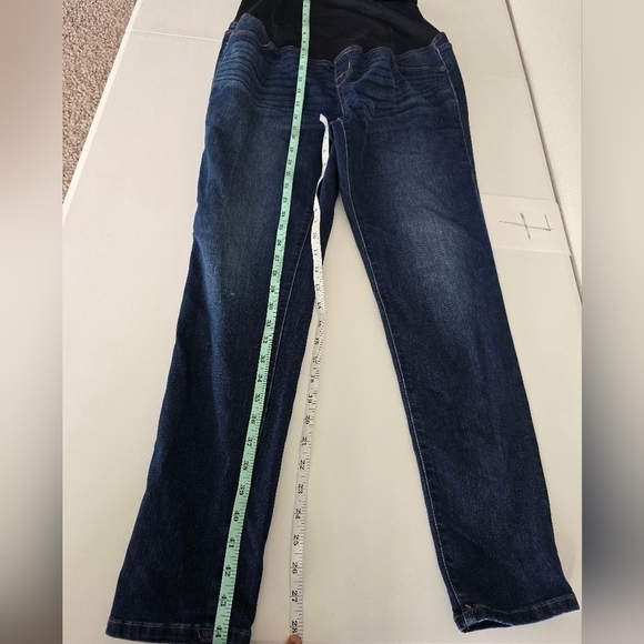 Isabel Maternity Skinny Entubado Jeans 8/29R. Color Dark Blue elastic waistband - Picture 5 of 11